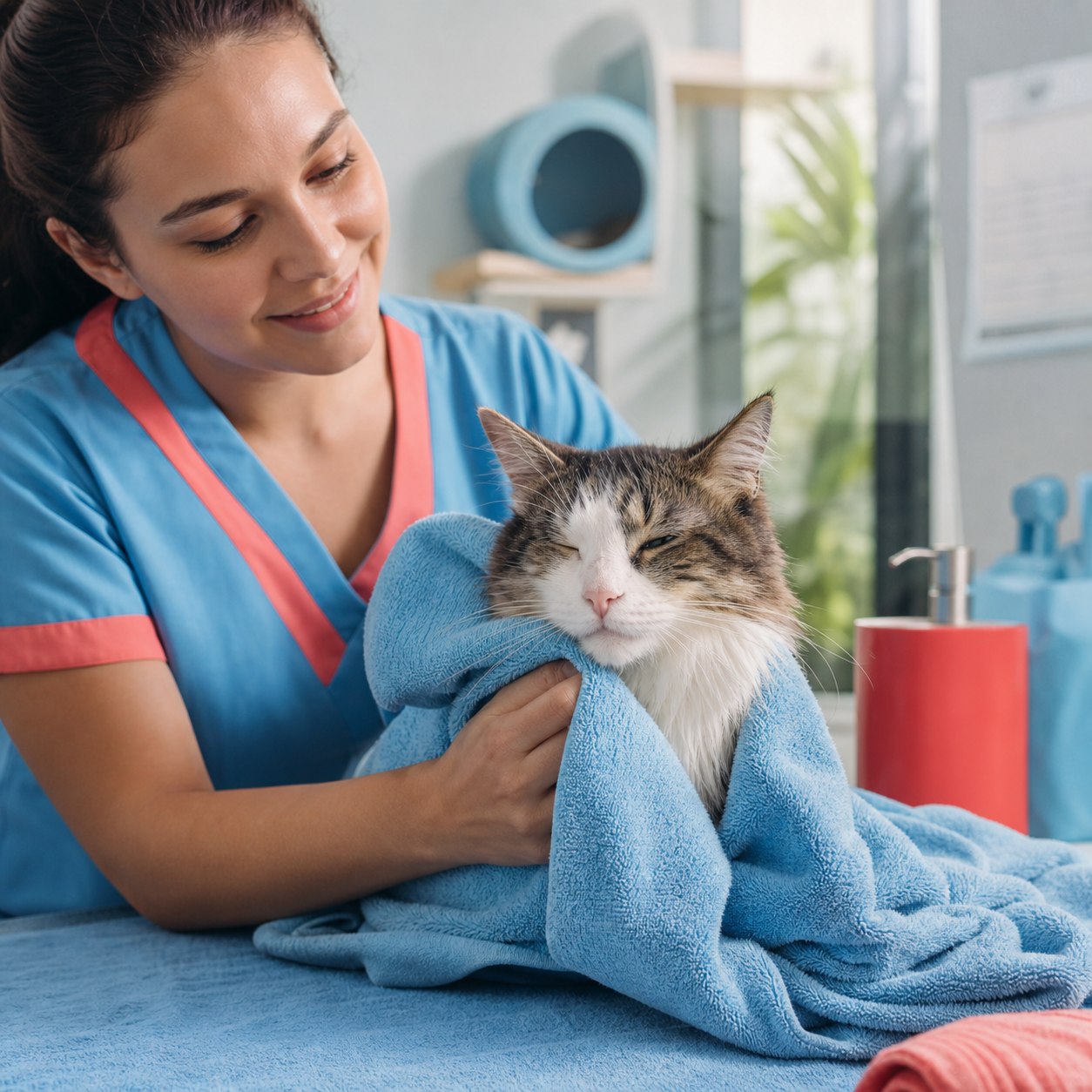 Banho e tosa para gatos na União Pet em São Bento do Sul