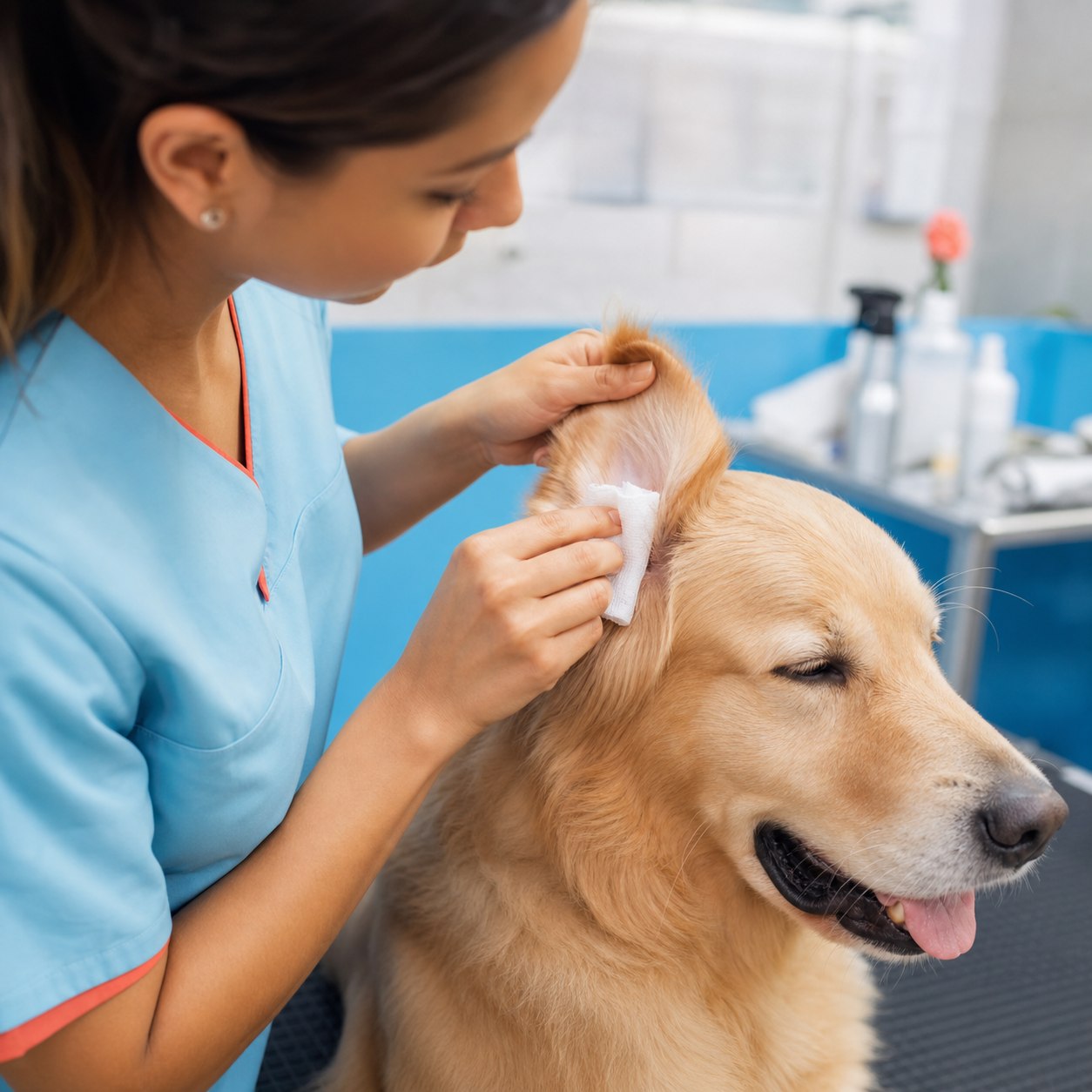 Limpeza de orelha de cães na União Pet em São Bento do Sul