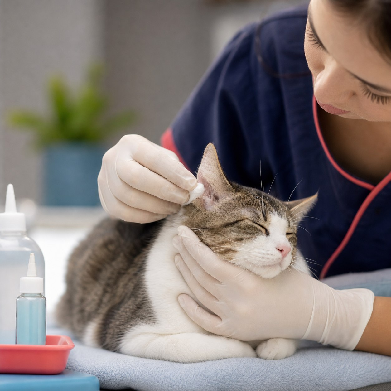 Limpeza de orelha de gatos na União Pet em São Bento do Sul