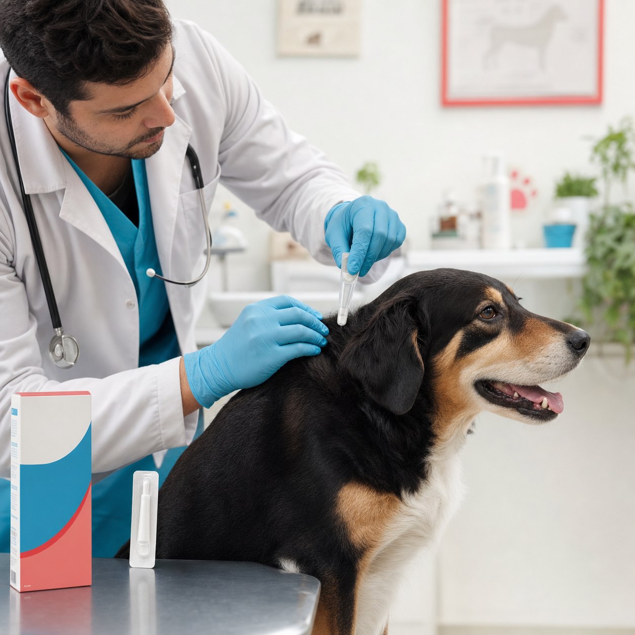 Tratamento contra pulgas e carrapatos em cães na União Pet em São Bento do Sul